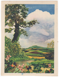 Vintage calendar art print of beautiful landscapes